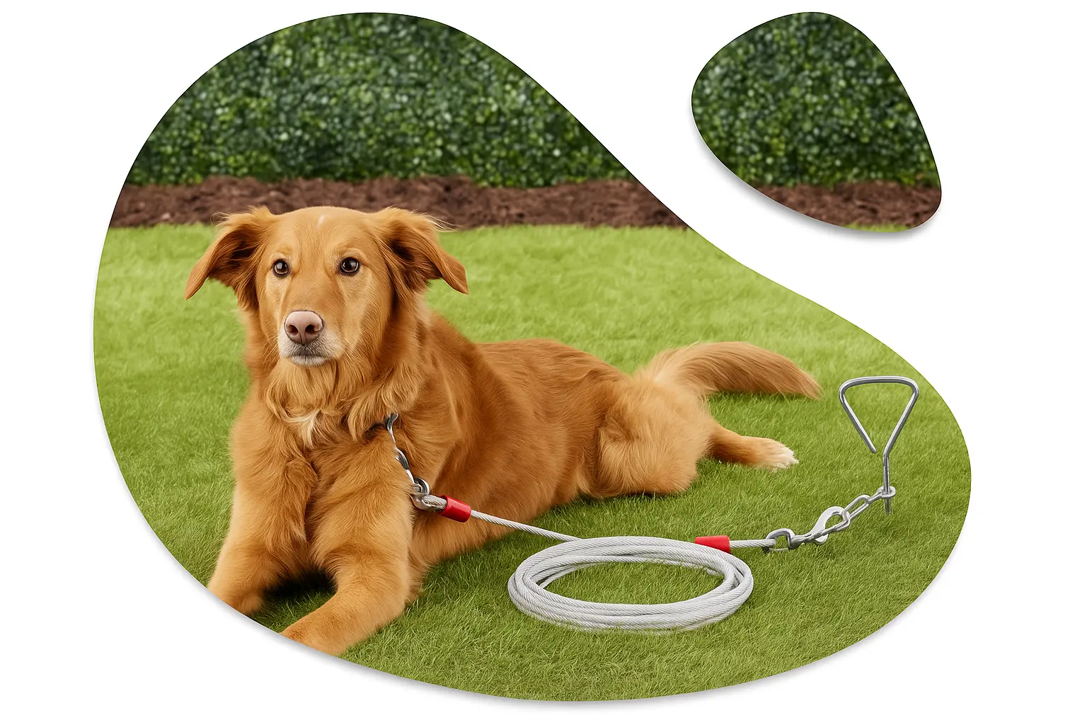 Rope dog leash with clip and accessories